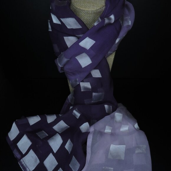 Handmade Dark Purple Silk Scarf - Picture 7 of 7